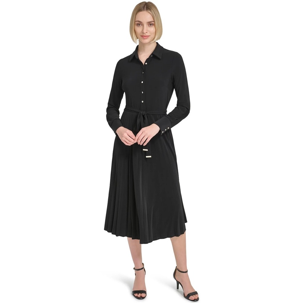 Harper Rose Long Sleeve Collar Neck Midi Dress